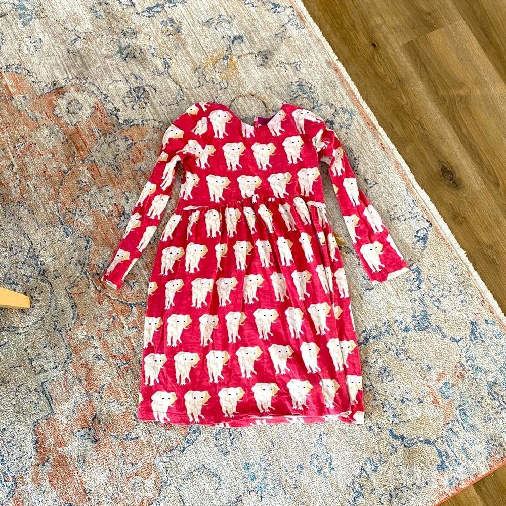 Pink Chicken Red Elephant Print Dress
